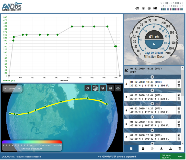 AVIDOS Aircrew Mode - Online Software for analyzation of the cosmic radiation exposure