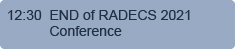 12.30 End of the RADECS 2021 Conference